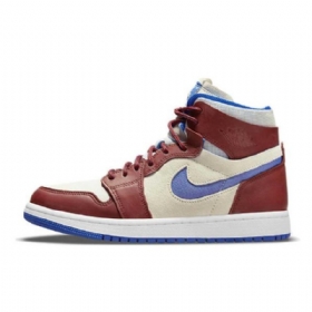 Nike Air Jordan 1 Korkeat Topit Zoom cmft Ivory Kengät Miehille Burgundinsininen
