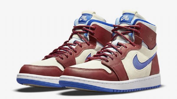 Nike Air Jordan 1 Korkeat Topit Zoom cmft Ivory Kengät Miehille Burgundinsininen