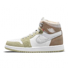 Nike Air Jordan 1 Korkeat Topit Zoom cmft Kengät Miehille Valkoinen Khaki Mint