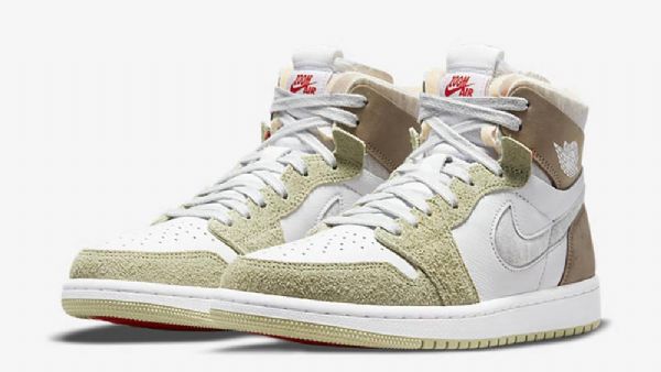 Nike Air Jordan 1 Korkeat Topit Zoom cmft Kengät Miehille Valkoinen Khaki Mint