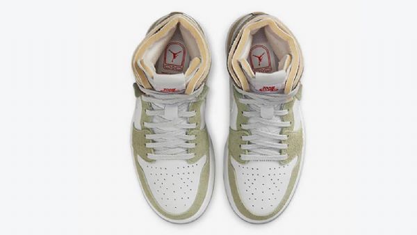 Nike Air Jordan 1 Korkeat Topit Zoom cmft Kengät Miehille Valkoinen Khaki Mint