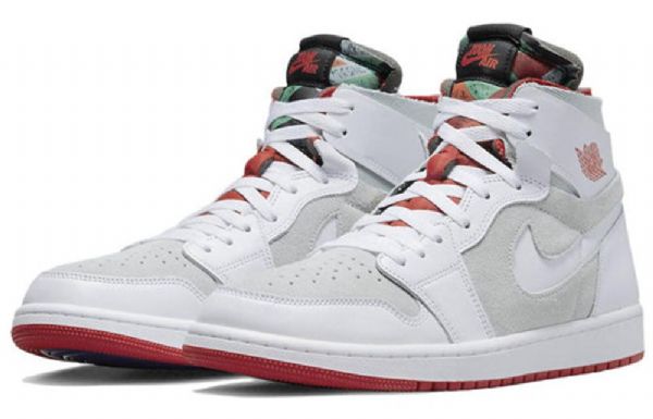 Nike Air Jordan 1 Korkeat Topit Zoom Comfort Hare Retro Koripallokengät Miehille Harmaa