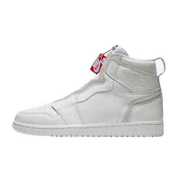 Nike Air Jordan 1 Korkeat Vetoketjukengät Miehille Valkoinen