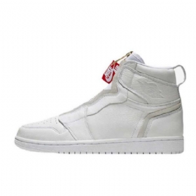 Nike Air Jordan 1 Korkeat Vetoketjukengät Miehille Valkoinen