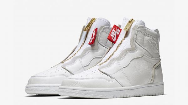 Nike Air Jordan 1 Korkeat Vetoketjukengät Miehille Valkoinen