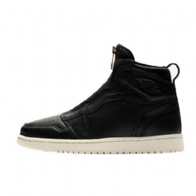 Nike Air Jordan 1 Korkeat Vetoketjukengät Miesten Mustat