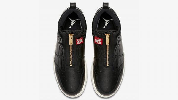 Nike Air Jordan 1 Korkeat Vetoketjukengät Miesten Mustat