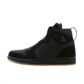Nike Air Jordan 1 Korkeat Vetoketjukengät Miesten Mustat