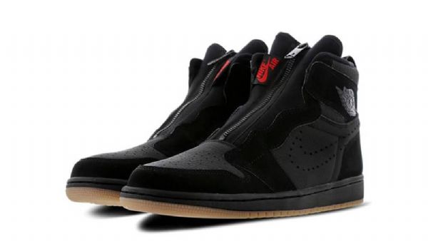 Nike Air Jordan 1 Korkeat Vetoketjukengät Miesten Mustat