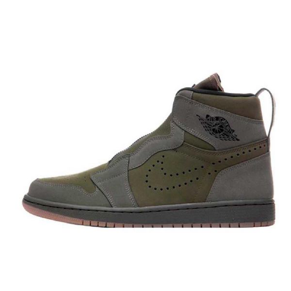 Nike Air Jordan 1 Korkeat Vetoketjulliset Kengät Miehille Oliivinvihreä