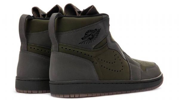 Nike Air Jordan 1 Korkeat Vetoketjulliset Kengät Miehille Oliivinvihreä
