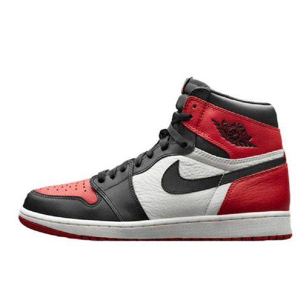 Nike Air Jordan 1 Leveävarvaskengät Miehille Musta Valkoinen Punainen