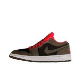 Nike Air Jordan 1 Low Tops Crimson Kengät Naisille Musta Oliivinvihreä