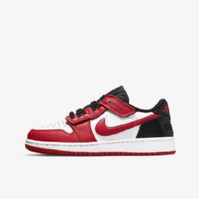 Nike Air Jordan 1 Low Tops Flyease-kengät Lapsille Valkoinen Musta Punainen