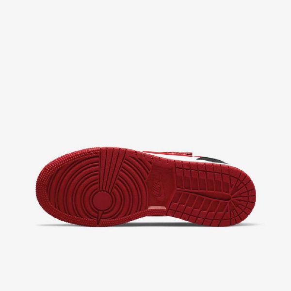 Nike Air Jordan 1 Low Tops Flyease-kengät Lapsille Valkoinen Musta Punainen