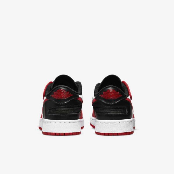 Nike Air Jordan 1 Low Tops Flyease-kengät Lapsille Valkoinen Musta Punainen