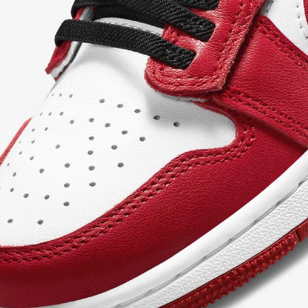Nike Air Jordan 1 Low Tops Flyease-kengät Lapsille Valkoinen Musta Punainen