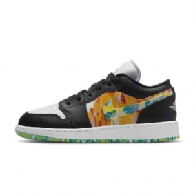 Nike Air Jordan 1 Low Tops Gs Drip Kengät Naisille Musta Harmaa