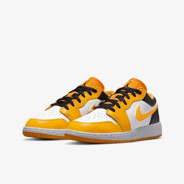 Nike Air Jordan 1 Low Tops Kengät Lapsille Keltainen Valkoinen Musta