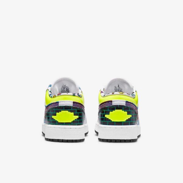 Nike Air Jordan 1 Low Tops Kengät Lapsille Valkoinen Musta Sitruunapinkki