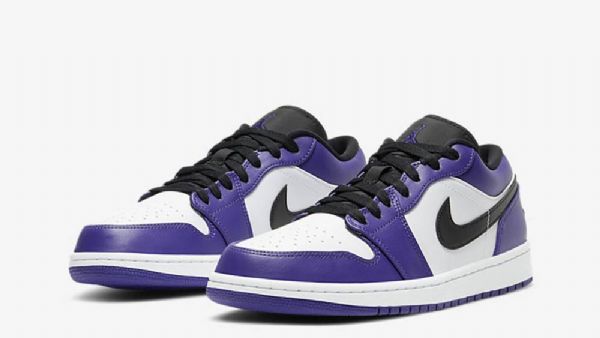 Nike Air Jordan 1 Low Tops Kenttäkengät Naisille Purppura Valkoinen