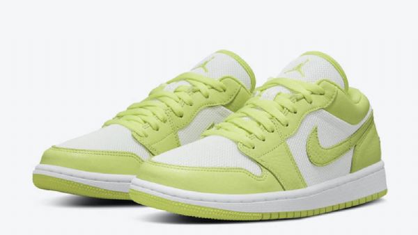 Nike Air Jordan 1 Low Tops Limelight Kengät Naisille Vihreä Valkoinen