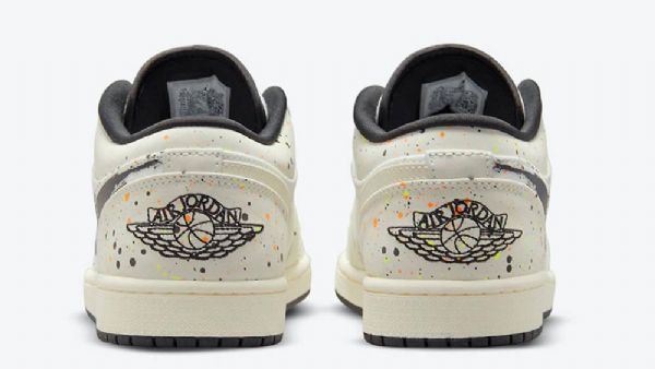 Nike Air Jordan 1 Low Tops Paint Splatter Brushstroke Kengät Naisille Khaki