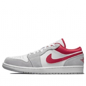 Nike Air Jordan 1 Low Tops Se Skate Kengät Miehille Vaaleanharmaa Punainen