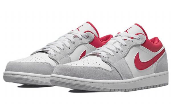 Nike Air Jordan 1 Low Tops Se Skate Kengät Miehille Vaaleanharmaa Punainen
