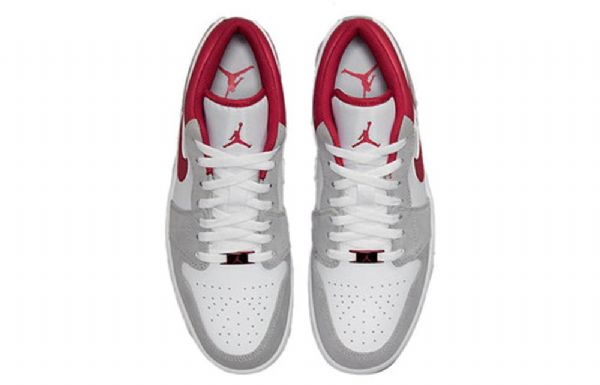 Nike Air Jordan 1 Low Tops Se Skate Kengät Miehille Vaaleanharmaa Punainen
