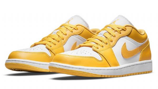 Nike Air Jordan 1 Low Tops Siitepölykengät Naisille Keltainen Valkoinen