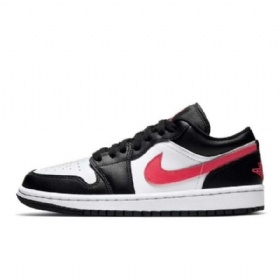 Nike Air Jordan 1 Low Tops Sireenikengät Miesten Musta Valkoinen Punainen