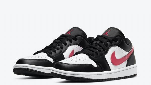 Nike Air Jordan 1 Low Tops Sireenikengät Miesten Musta Valkoinen Punainen