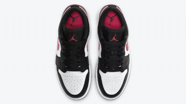Nike Air Jordan 1 Low Tops Sireenikengät Miesten Musta Valkoinen Punainen