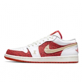 Nike Air Jordan 1 Low Tops Spades Kengät Naisille Valkoinen Punainen