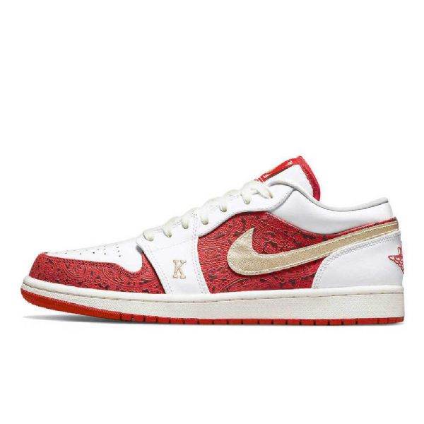 Nike Air Jordan 1 Low Tops Spades Miesten Kengät Valkoinen Punainen