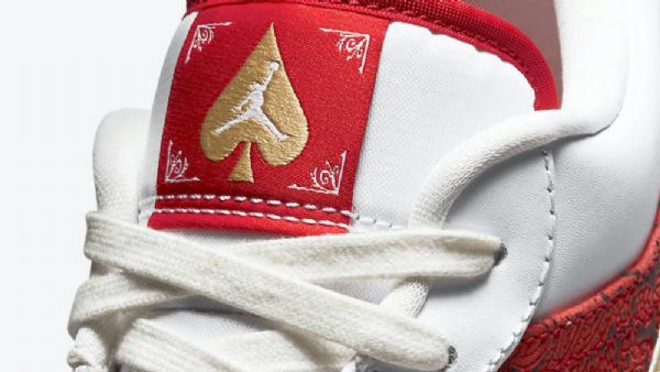 Nike Air Jordan 1 Low Tops Spades Miesten Kengät Valkoinen Punainen