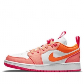 Nike Air Jordan 1 Low Tops Utility Gs Koripallokengät Miehille Coral Valkoinen