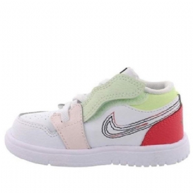 Nike Air Jordan 1 Matalat Alt Td Kengät Lapsille Valkoiset