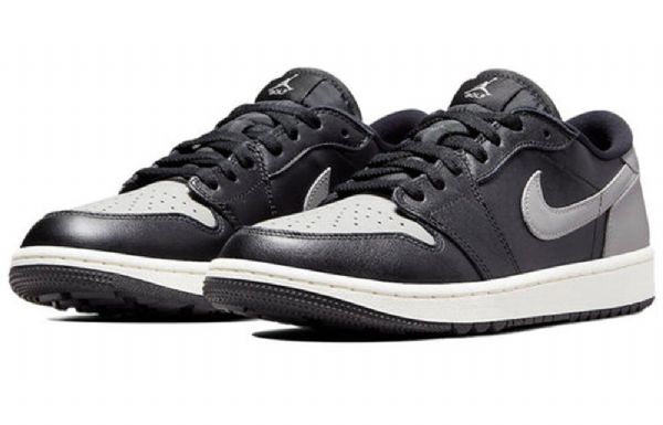 Nike Air Jordan 1 Matalat Golf-urheilukengät Miehille Musta Harmaa
