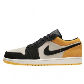 Nike Air Jordan 1 Matalat Kengät Miehille Keltainen Musta