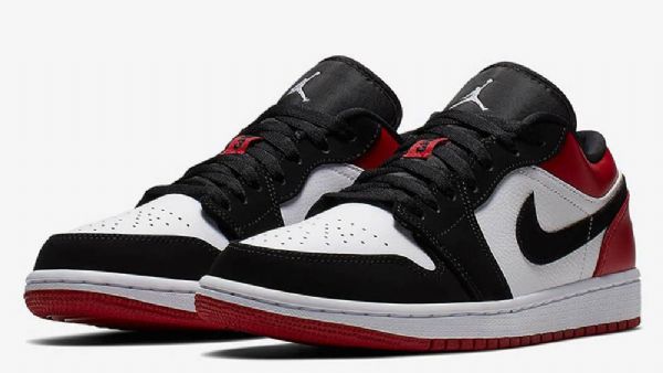 Nike Air Jordan 1 Matalat Kengät Miehille Musta Punainen