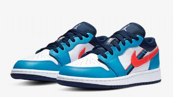 Nike Air Jordan 1 Matalat Kengät Miehille Sininen Punainen
