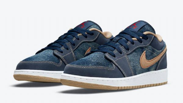 Nike Air Jordan 1 Matalat Kengät Miehille Siniset