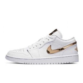 Nike Air Jordan 1 Matalat Kengät Naisille Valkoinen Kulta