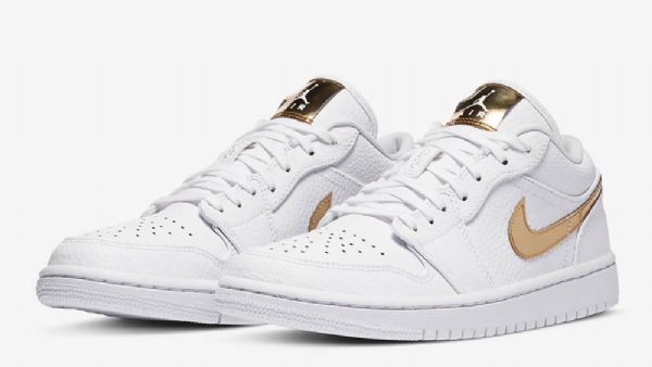 Nike Air Jordan 1 Matalat Kengät Naisille Valkoinen Kulta