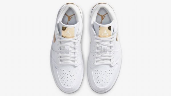 Nike Air Jordan 1 Matalat Kengät Naisille Valkoinen Kulta