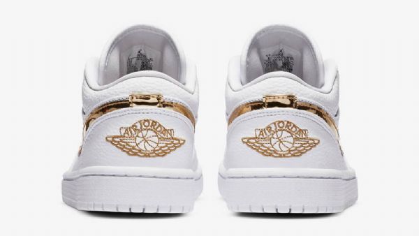 Nike Air Jordan 1 Matalat Kengät Naisille Valkoinen Kulta
