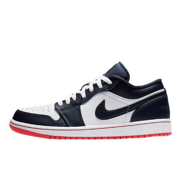 Nike Air Jordan 1 Matalat Obsidiaanikengät Miehille Laivastonvalkoinen