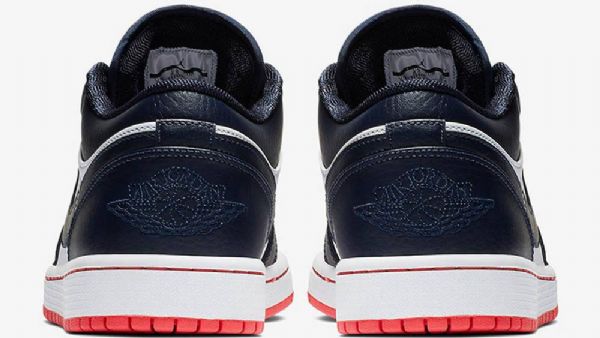 Nike Air Jordan 1 Matalat Obsidiaanikengät Miehille Laivastonvalkoinen